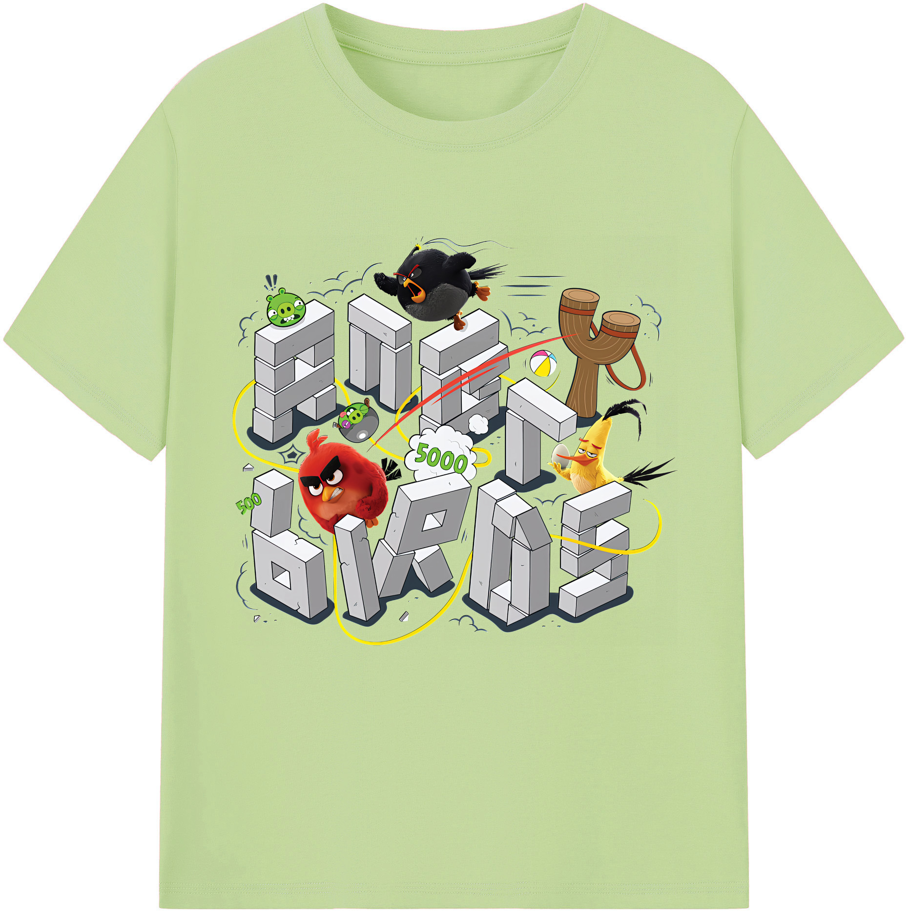 （画像用） Angry Birds アングリーバード 綿100％半袖Tシャツ（フロントプリント）